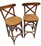 Bengi Sandalye Zus709 ÇAPRAZ BAR Model Klasik Mobilya Kayın Torna Retro 4Adet Natüre ceviz renk El Yapım