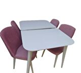 Bengi Masa MUZ AYAK Model Kayın RETRO iskelet Sandalye Parlak BEYAZ Ortadan Açıl Masa tabla El yapım