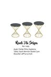 Brc18512 RİVOLİ Zigon Model Metal Gold Renk Siyah mermer temper Tabla Cam El Yapı