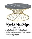 Bengi Brc RiVOLİ Orta Sehpa MODEL 1040 Siyah Mermer Cam Metal  Çelik Altın renk Kaplama Ayak El Yapım