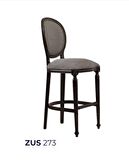 Bengi Sandalye Zus273 OVAL Model Ahşap Kayın İskelet Desenli Şönil Kumaş BAR MUTFAK Tip VİNTAGE El Yapım