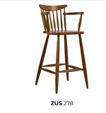 Sandalye ST Zus278 Cafe KAFES Yüksek Model Kayın Ayak Ceviz Tam Kolçak El Yapım