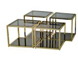 Zigon Orta 19333 Model kare Metal gold kaplama Temper kırılmaz cam füme El yapım