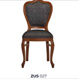 Sandalye 19764 Zus027 Oval Sırtlık Model Kayın Aslan Ayak Örgü Kumaş Ceviz ElYapı