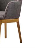 Sandalye 19798 Zus061 Berjer Model Gri Renk Tam Kolçak Ort Oturum Ceviz Boya Ayak