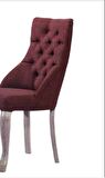 Sandalye 19804 Zus066 Kapitone Model Bordo Renk Ort Oturum Sırt Kavrar Kayın Ayak