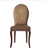 Sandalye 19807 Zus069 Oval Sırt Model Bej Renk Ortopedik  Avangart Ayak El Yapım