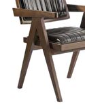 Sandalye 19859 Zus123 Dilim MODEL Tam Kolçak Kayın Ayak Suni Deri Ceviz El Yapım