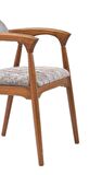 Sandalye 19866 ZUS130 MODEL Kayın Ayak Ortopedik Oturm Desenli Şönil Kumş ElYapım