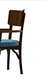 Sandalye 198745 Zus170 Sırtlık Model Kayın Retro Ayak Ceviz Renk Turkuaz El Yapım