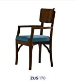 Sandalye 198745 Zus170 Sırtlık Model Kayın Retro Ayak Ceviz Renk Turkuaz El Yapım