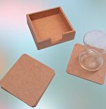 Hobi Dekoratif Model Tabak Altı Seti Kare Ahşap HAM MDF El Yapımı 