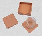 Hobi Dekoratif Model Tabak Altı Seti Kare Ahşap HAM MDF El Yapımı 