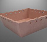 Hobi Dekoratif Model Ekmek Sepeti Dalgalı Kenar Oymalı HAM MDF Ahşap EL Yapımı