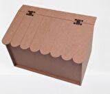 Hobi Dekoratif Ekmeklik Ev Şekli Ahşap MDF HAM El Yapımı 
