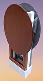 Çanta Zigon Sehpa Oval Model İkili Takım Ahşap Mdf  Gri ve Ceviz Renk Uyumu El Yapımı