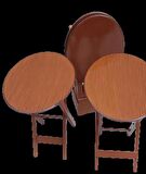 Çanta Zigon Sehpa Oval Dörtlü Model Ahşap Mdf   Ceviz   Renk Uyumu El Yapımı 