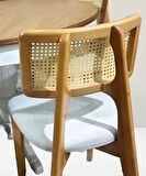 Masa Sandalye Takımı Ihlamur Baba Ayak Model MDF Tabla 110 cm Beyaz Ceviz El yapım