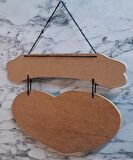 Hobi Adn Dekoratif Kapı Süsü Kalpli MODEL Ahşap MDF HAM CNC Kesim El Yapım