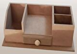 Hobi Adn Dekoratif Kalemlik Tek Çekmece Ahşap MDF HAM CNC Kesim MODEL El Yapım