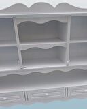 Hobi ADN 90353 Dekoratif Mutfak Dolap 3Çekm Terek MDF Parlak Beyaz lake El Yapım