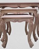 Zigon Sehpa 90365 Model Kayın Aslan Ayak Lüks Oyma Kayın Kaplama Ham El Yapım