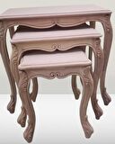 Zigon Sehpa 90365 Model Kayın Aslan Ayak Lüks Oyma Kayın Kaplama Ham El Yapım