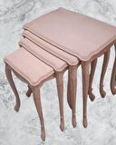 Zigon Sehpa 90366 Model Kayın Aslan Oyma Ayak Lüks 4'lü Yüksek Ayak HAM El yapım