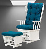 Sandalye Zus301 Model 90477 Mama Puflu Sallanan Ahşap Lake Beyaz Ayak El Yapım 
