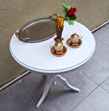 Fiskos Sehpa EKO 90502 Baba 3 Ayak 60CM Hareketli MDF Tabla Parlak Beyaz El Yapım