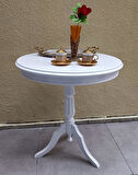 Fiskos Sehpa EKO 90502 Baba 3 Ayak 60CM Hareketli MDF Tabla Parlak Beyaz El Yapım