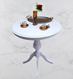 Fiskos Sehpa EKO 90504 Baba 4Ayak 65 CM Hareketli MDF Tabla Parlak Beyaz El Yapım