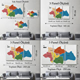 Harita Sepeti Siirt İli ve İlçeler Haritası Dekoratif Kanvas Tablo 1449