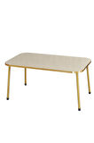 Zigon Sehpa ve Orta Sehpa Kr Gold Metal Ayak Gold Krem Set