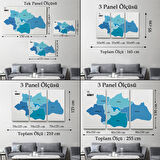 Harita Sepeti Siirt İli ve İlçeler Haritası Dekoratif Kanvas Tablo 1450