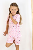 Kız Çocuk Pamuklu Penye Kumaş Şortlu Pijama Takımı 