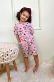 Kız Çocuk Pamuklu Penye Kumaş Şortlu Pijama Takımı 