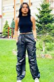 Kız Çocuk Jogger Yüksel Bel Paraşüt Pantolon