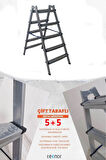  Çift Taraflı Dayanıklı 5+5 Metal Basamaklı Merdiven