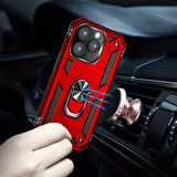 Gpack Apple iPhone 14 Pro Kılıf Vega Sert Silikon Tank Standlı Yüzüklü MıknatıslıNano