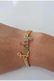 Scritto Lucky Şans Yazılı Gold Bileklik
