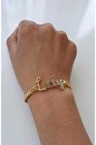 Scritto Lucky Şans Yazılı Gold Bileklik
