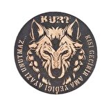 Kurt Kışı Geçirir Ama Yediği Ayazı Unutmaz -Yuvarlak  Deri Peç - Arma - Wolf Leather Patch
