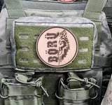 BÖRÜ YAZILI - Deri PEÇ - Arma - Askeri Patch