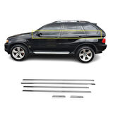 Bmw X5 Uyumlu Cam Çıtası 6 Parça 1999-2013 Paslanmaz Krom