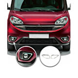 FİAT DOBLO UYUMLU SİS FARI ÇERÇEVESİ 2 PARÇA 2014 ÜZERİ PASLANMAZ KROM