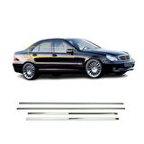 MERCEDES C CLASS W 203 UYUMLU CAM ÇITASI 4 PARÇA PASLANMAZ KROM