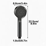 Karizma Renk Detay Siyah  - Ayarlanabilir 5 Fonksiyonlu - Turbo Basınçlı - Ultra Lüks El Duş Başlığı