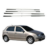 SKODA FABİA HB UYUMLU CAM ÇITASI 4 PARÇA 2000-2007 PASLANMAZ KROM
