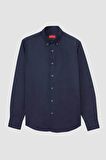 Regular Fit Lacivert Düz Kışlık Gömlek 7HC02ORT13265